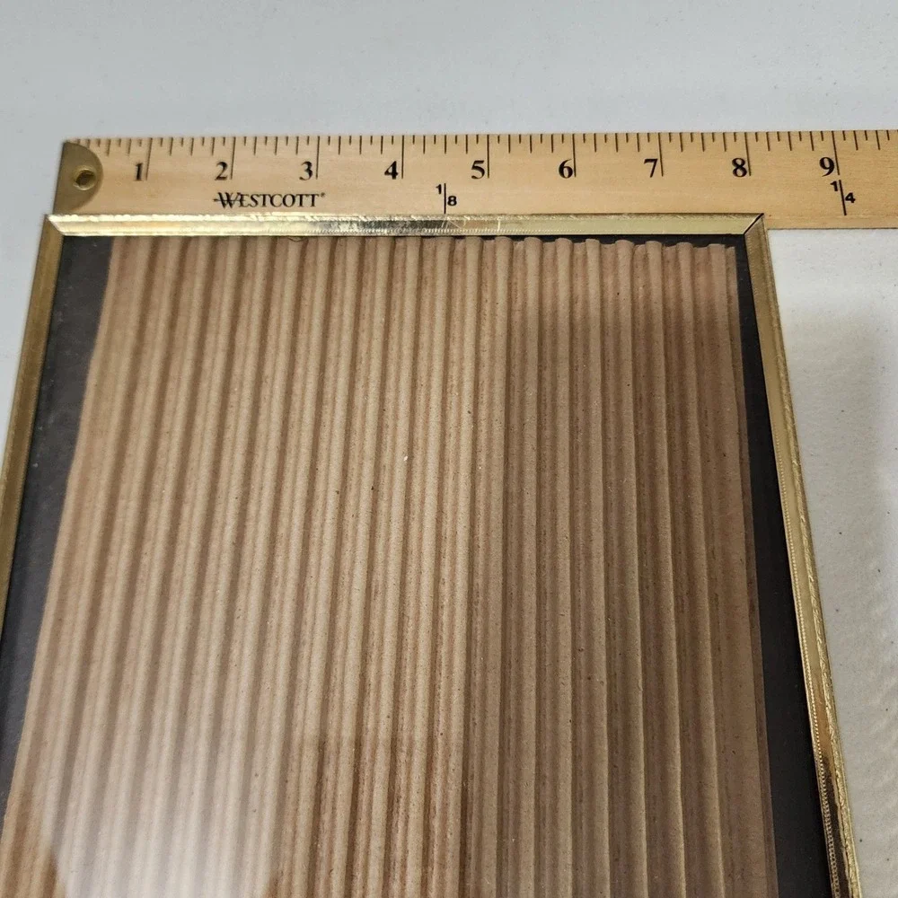 VTG Gold Metal Picture Frames 2 8x10 Tabletop Easel Back on 1 Ornate Smooth MCM